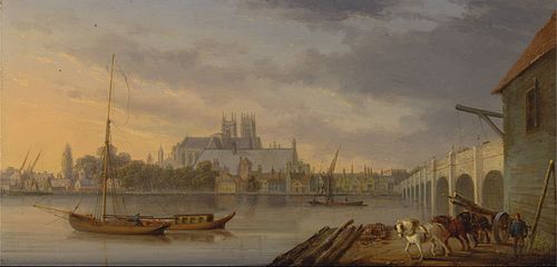 A View of Westminster Bridge and the Abbey from the South Side, 1818, William Anderson