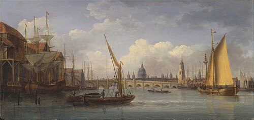 London Bridge, with St. Paul's Cathedral in the distance, 1815, William Anderson