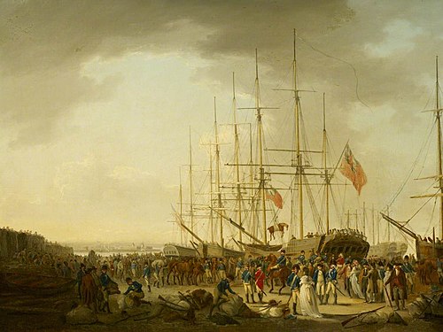Cavalry embarking at Blackwall, 1793, 1793, William Anderson