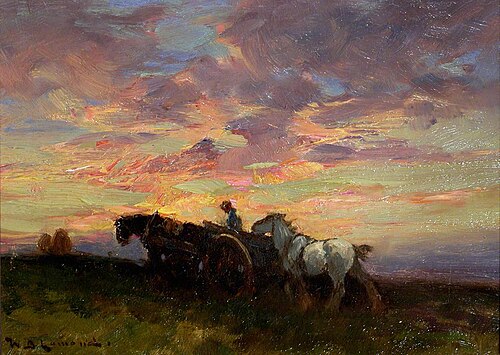 Farm Cart at Sunset, , William Bradley Lamond