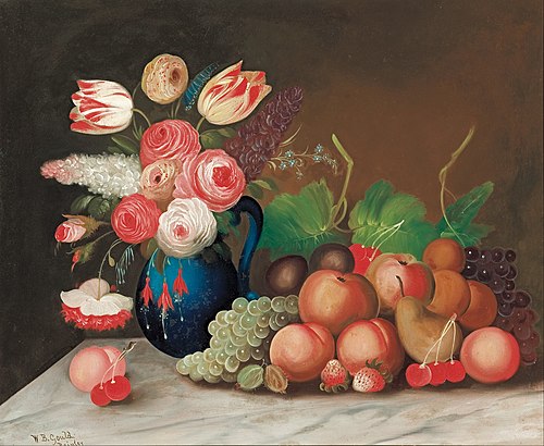Still life with fruit and flowers, 1840, William Buelow Gould
