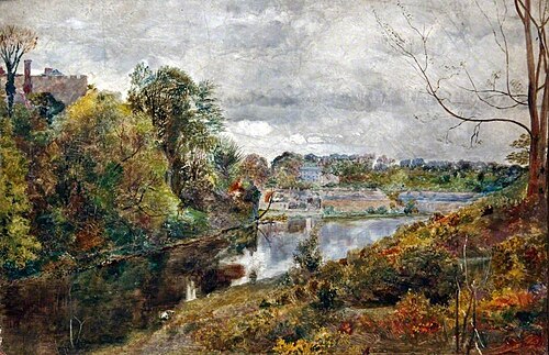 View on the Liffey, near Leixlip, 1857, William Davis