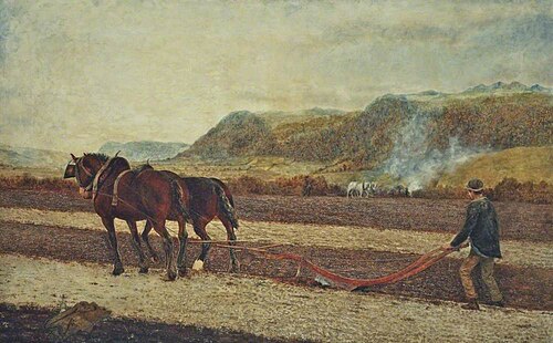 Ploughing, Valley of the Conway, 1869, William Davis