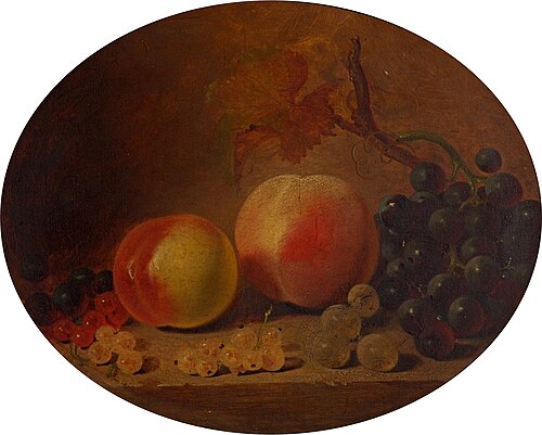 Still Life with Peaches and Grapes, , William Duffield