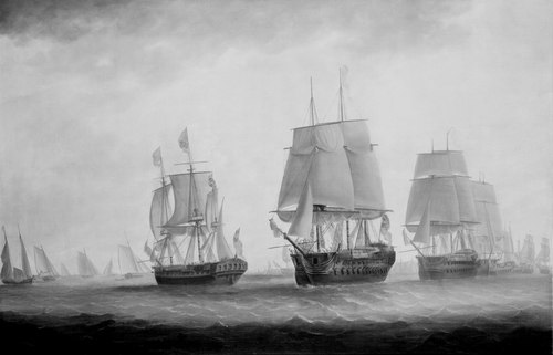 George III in HMS Southampton reviewing the fleet off Plymouth, 18 August 1789, 1789, William Elliott