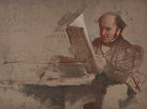 David Laing, 1793 - 1878. Antiquarian [recto]; a study for the figure of Luther [verso], 1862, William Fettes Douglas