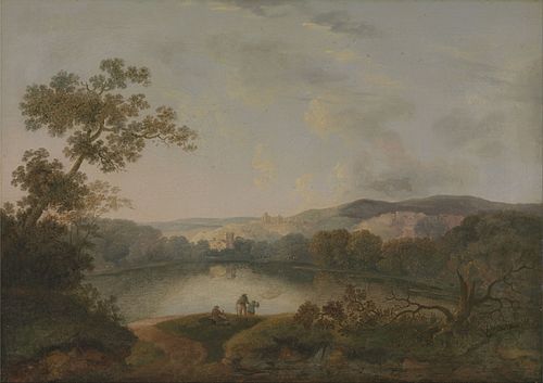 A View of a Lake with Fishermen, 1788, William Groombridge