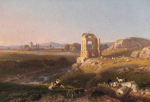 View near Rome, Italy, 1828, William Havell