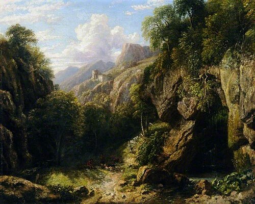 Mountain Pass near Subiaco, Roman States, 1851, William Havell