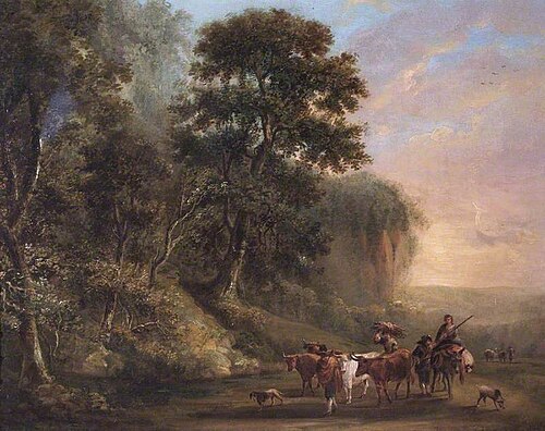 Landscape with Peasants and Cattle, , William Havell
