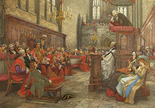 John Wesley Preaching before the Mayor and Corporation of Bristol, 1788, 1918, William Holt Yates Titcomb
