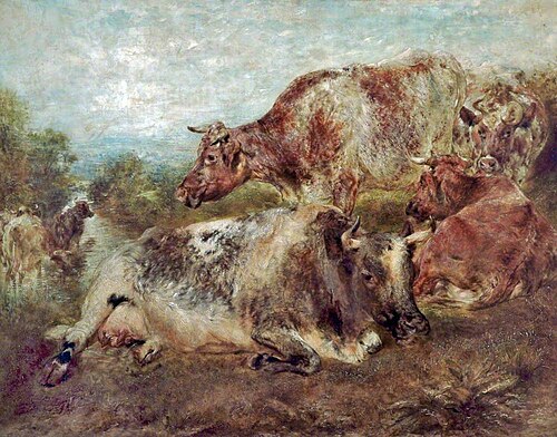 Cattle and Landscape, 1867, William Huggins