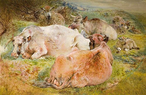 Cattle and Sheep, 1868, William Huggins
