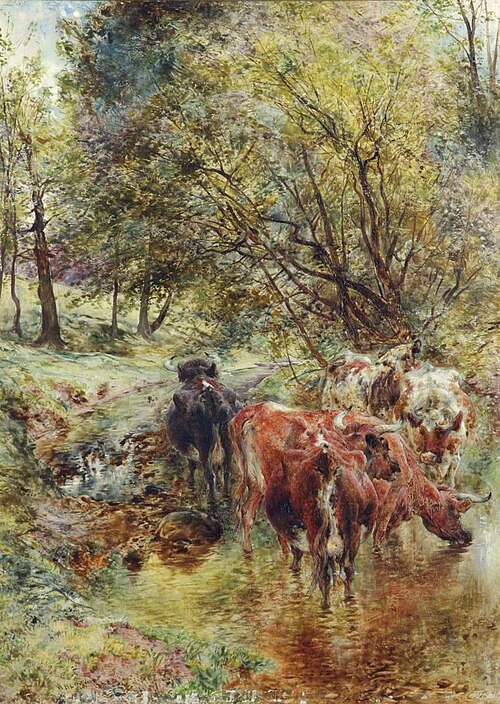 The Drinking Pool, 1868, William Huggins