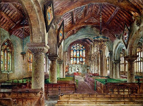 Interior of Bebington Church, 1869, William Huggins