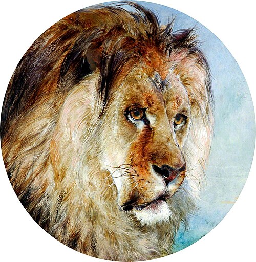 A Lion's Head, 1872, William Huggins