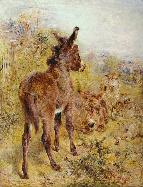 Donkeys and Sheep in a Landscape, 1867, William Huggins