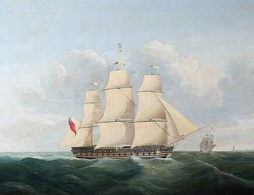 Three-Masted Frigate, , William John Huggins