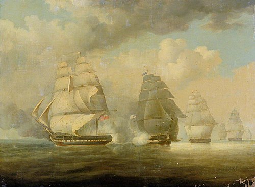 Escape of HMS Belvidera, 23 June 1812, 1812, William John Huggins