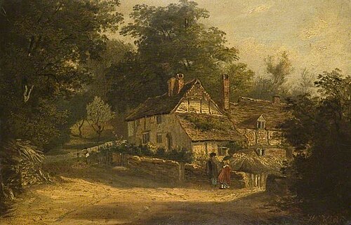 Old Cottages at Petersfield, Hampshire, 1820, William Kidd