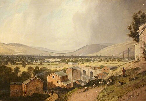 Bury from Blackford Bridge, 1833, William Linton