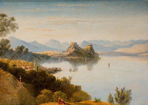 The Albanian Mountains with Corfu in the Distance, , William Linton
