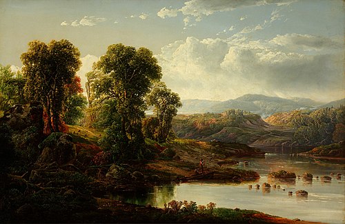 Landscape with Fisherman, 1870, William Louis Sonntag
