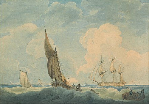 Shipping in a Choppy Sea, , William Owen