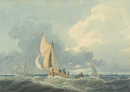 Shipping in a Choppy Sea, , William Owen