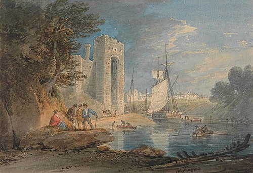 View at Caernarvon, Wales, 1826, William Payne