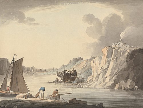 Entrance to Stonehouse Creek, between Plymouth and Dock, Devon, , William Payne