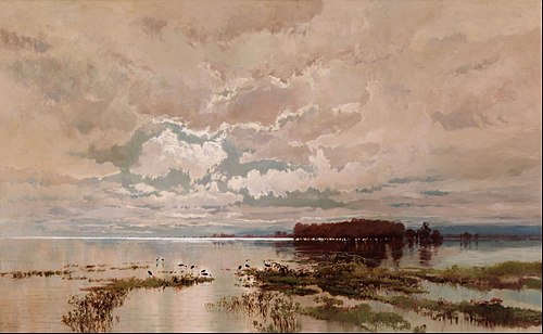 The flood in the Darling 1890, 1895, William Charles Piguenit
