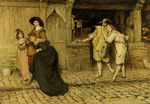'Casus belli': Scene from Walter Scott's 'Peveril of the Peak', 1872, William Quiller Orchardson