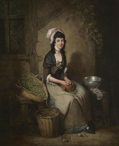 A Girl Shelling Peas, 1782, William Redmore Bigg