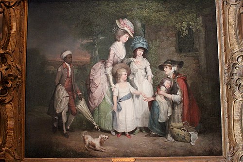 A Lady and Her Children Relieving a Cottager, 1781, William Redmore Bigg