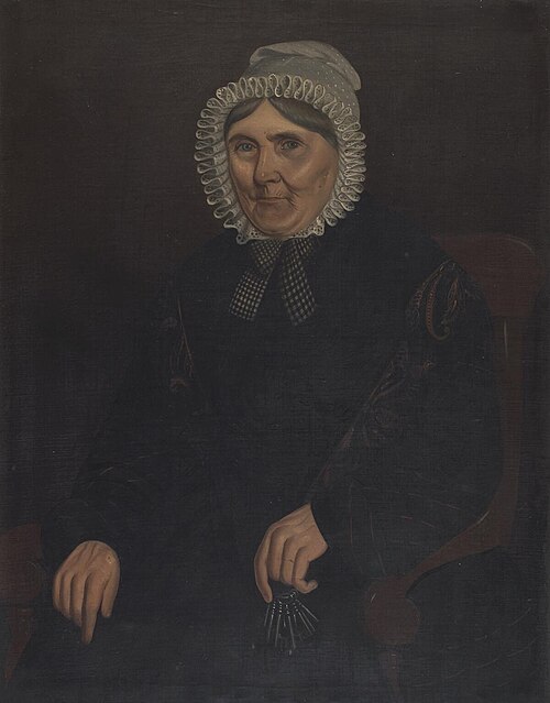 Half length portrait of woman, 1840, William Roos