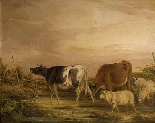 Cows and Sheep (panel 2 of 2), 1847, William Shayer