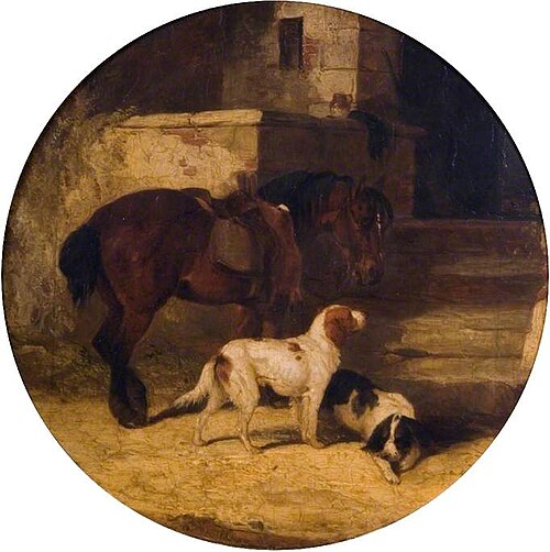 Pony and Hounds, 1860, William Shayer