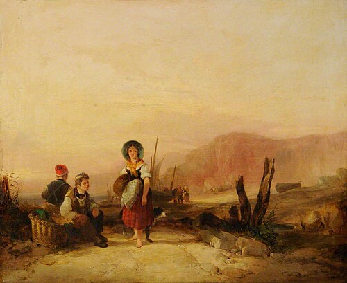 Fisherman's Children near Blackgang, Isle of Wight, , William Shayer