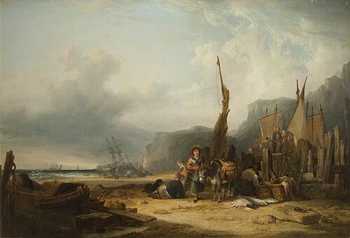 Coast Scene with Shipping, , William Shayer