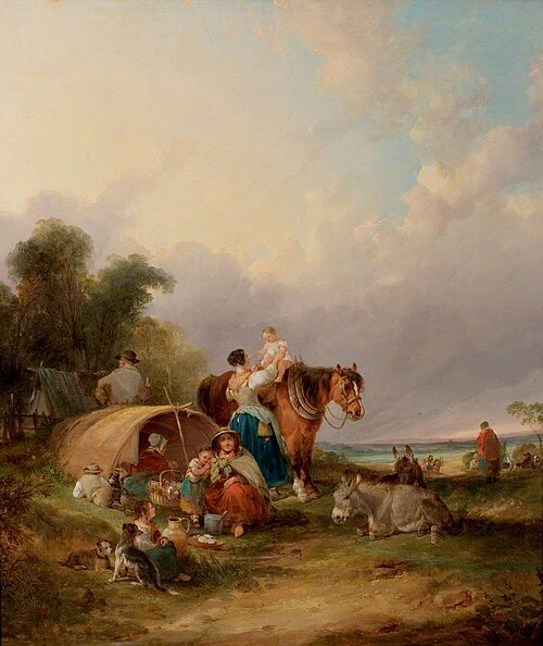 A Gypsy Encampment, , William Shayer