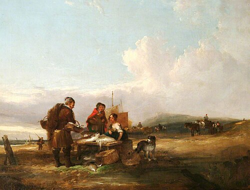 The Fish Stall, , William Shayer