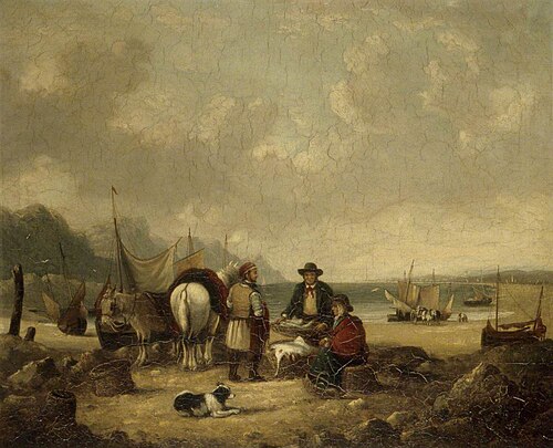 Fisher Folk by the Sea, , William Shayer