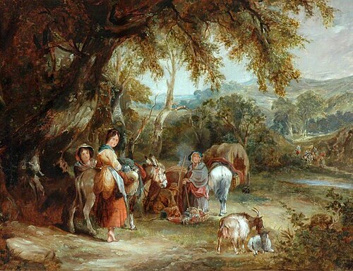 A Gypsies' Encampment, , William Shayer