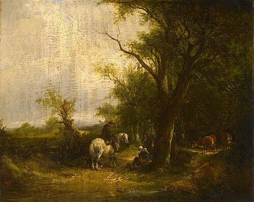Landscape with Cattle, Horses and Figures, , William Shayer