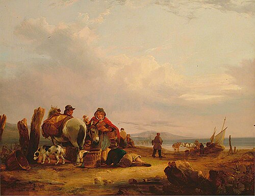 Shore Scene with Figures, , William Shayer