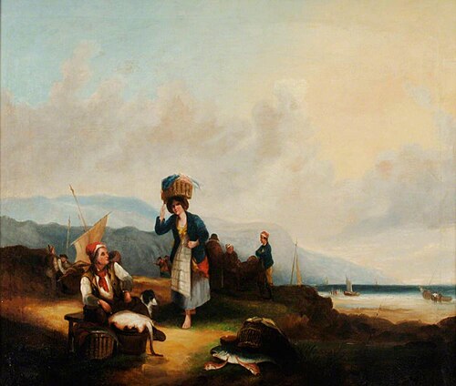 Fisher Folk at Brading, Isle of Wight, , William Shayer