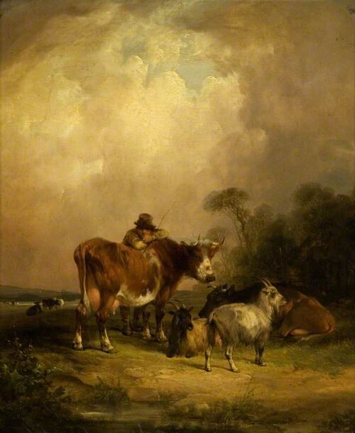Landscape with Cattle, , William Shayer