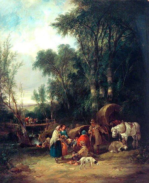 A Gypsy Encampment, , William Shayer