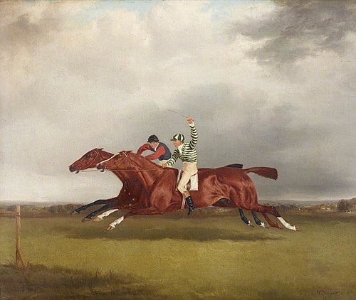 Horserace between Mr T. Cosby's 'Copper Captain' and Lord Lichfield's 'Minster', October 1833, 1833, William Shayer
